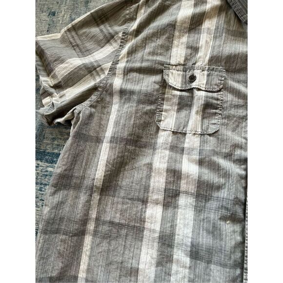 Calvin Klein Gray Stripe Plaid Classic Fit Button Front Short Sleeve Tee XXL - Picture 6 of 6